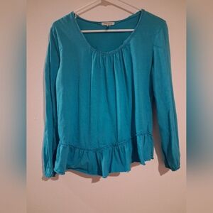 Jockey Aqua Long Sleeve Blouse